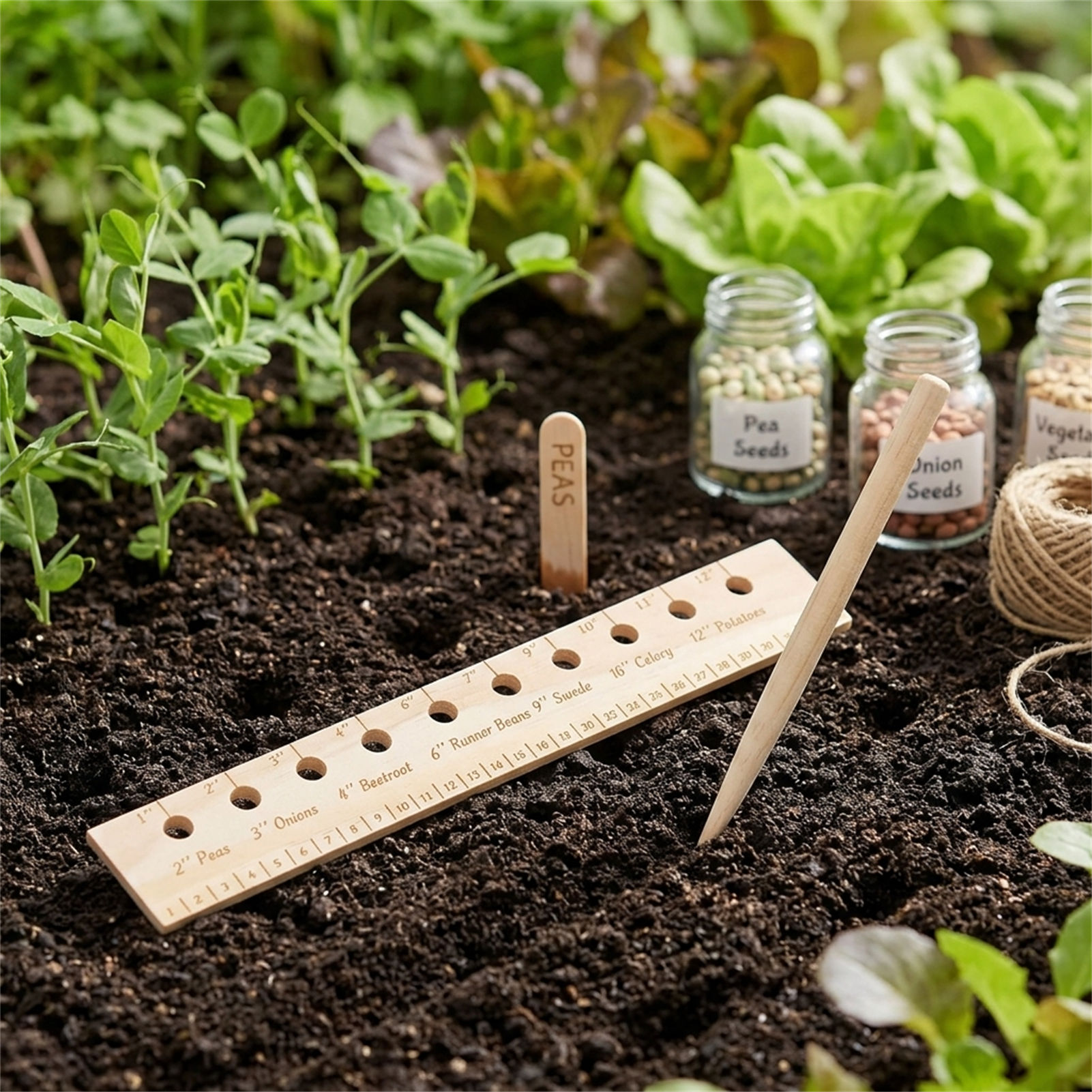 Solid Wood Planting Ruler for  - Gardening Tools Wooden ulasan dan harga