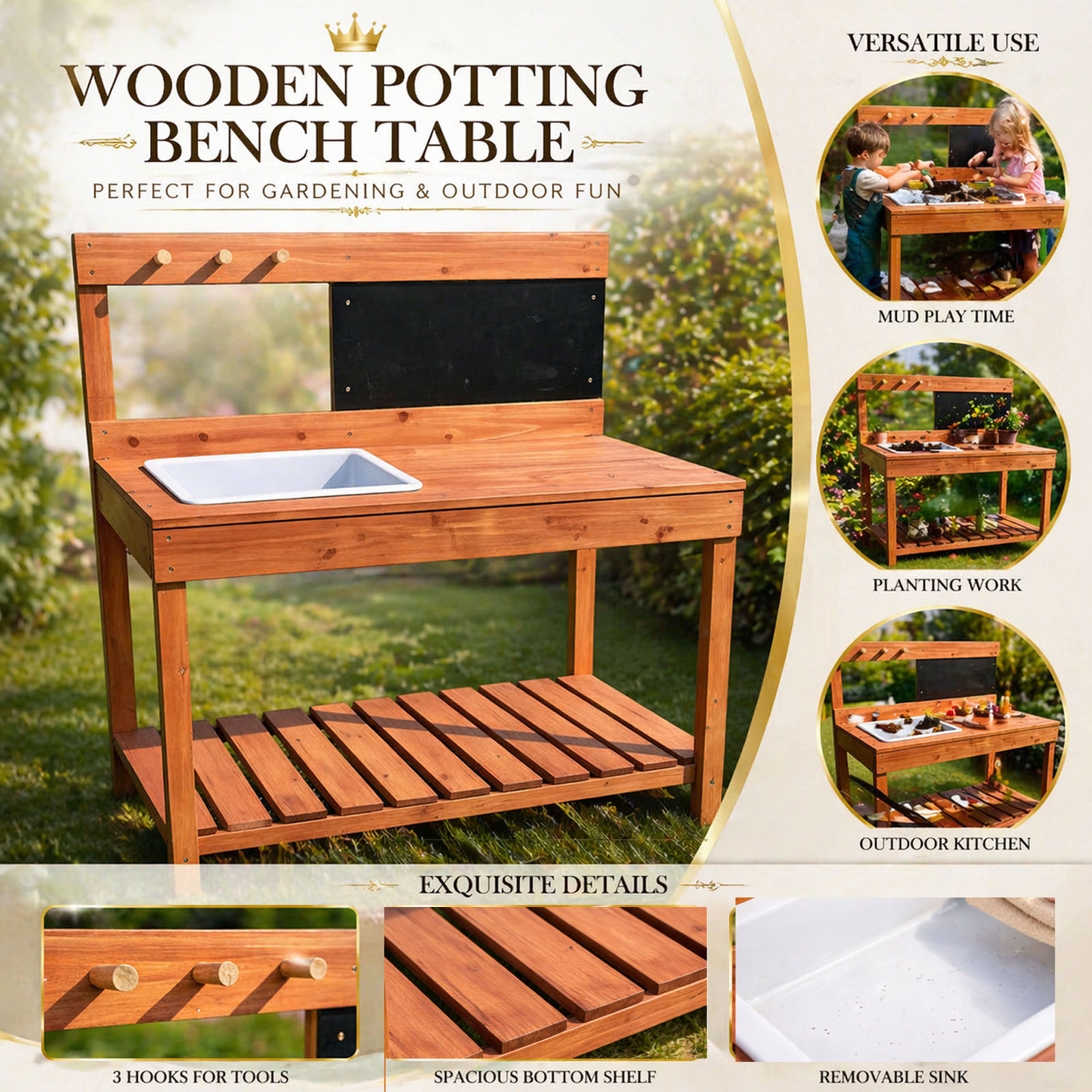 Wooden Potting Benches For Chi - Gardening Tools Wooden ulasan dan harga