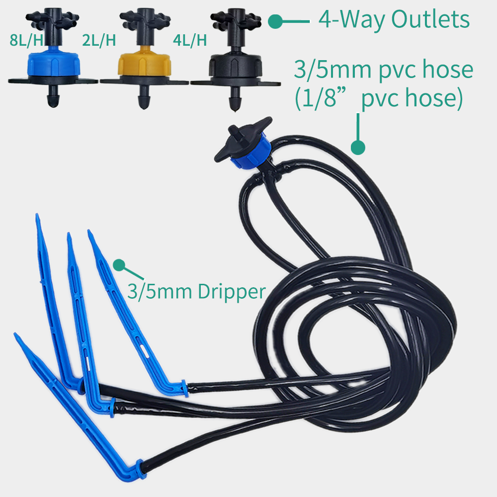 Greenhouse Drip Irrigation 4-w - Root Watering Spike ulasan dan harga