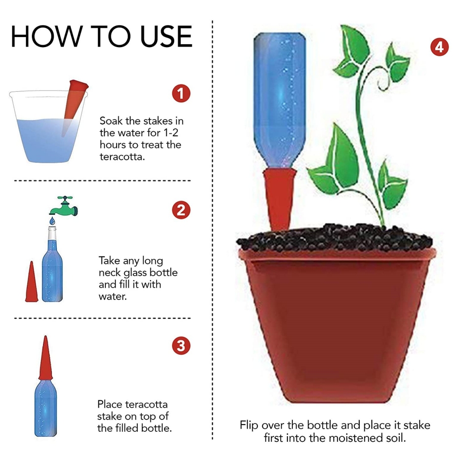 8 PCS Self Watering Terracotta - Root Watering Spike ulasan dan harga